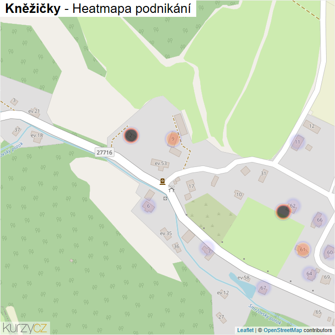 Mapa Kněžičky - Firmy v části obce.