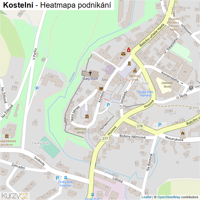 Mapa Kostelní - Firmy v ulici.