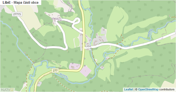 Libíč - mapa části obce