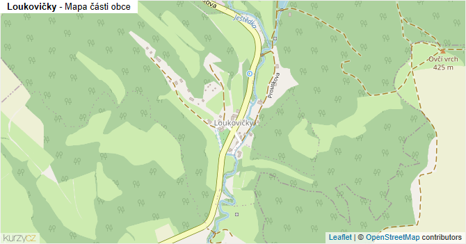 Loukovičky - mapa části obce