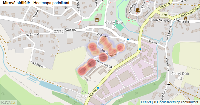 Mírové sídliště - mapa podnikání
