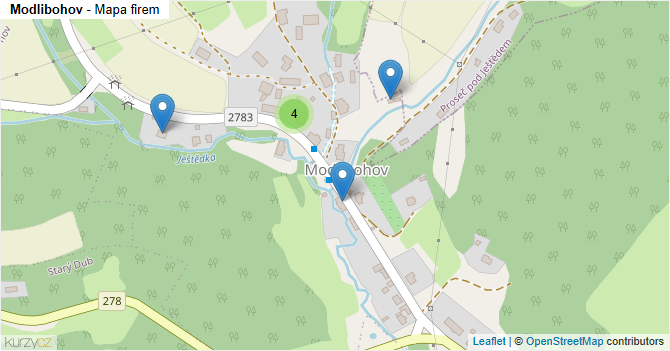 Modlibohov - mapa firem