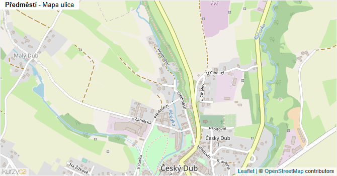 Předměstí - mapa ulice