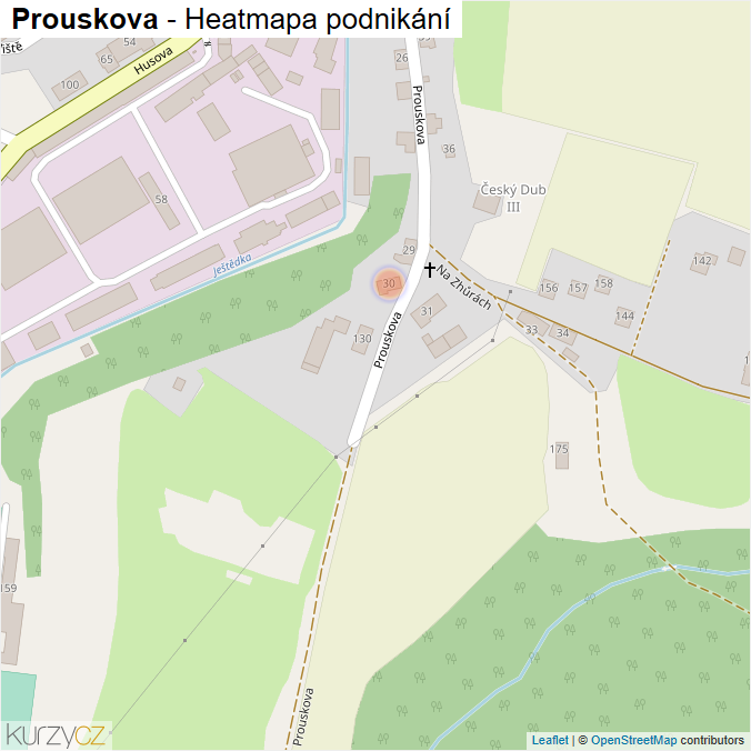 Mapa Prouskova - Firmy v ulici.