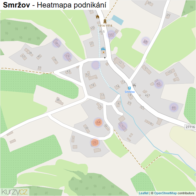 Mapa Smržov - Firmy v části obce.
