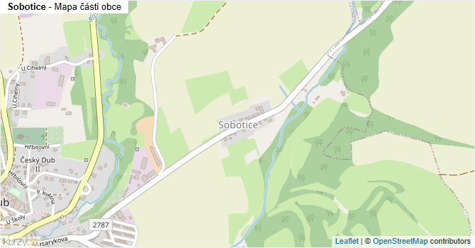 Sobotice - mapa části obce