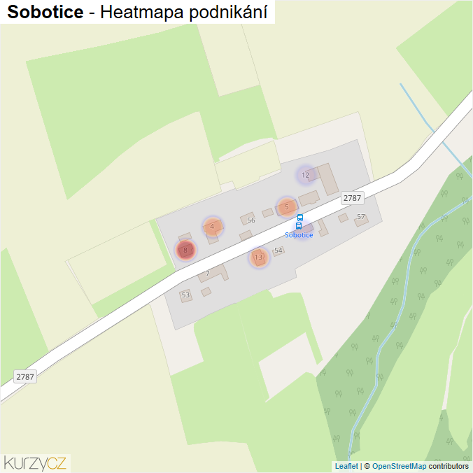 Mapa Sobotice - Firmy v části obce.