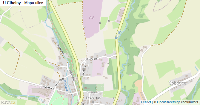 U Cihelny - mapa ulice