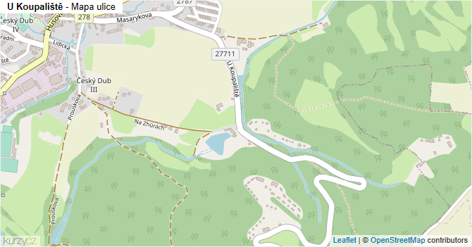 U Koupaliště - mapa ulice