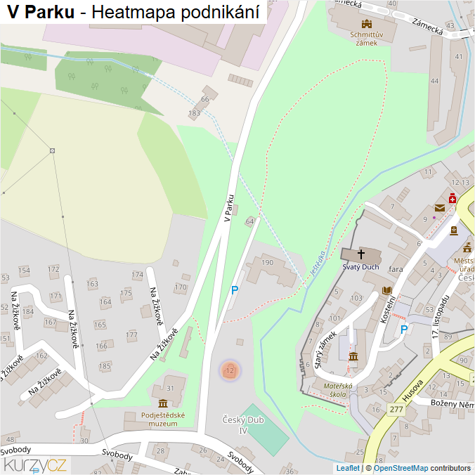 Mapa V Parku - Firmy v ulici.
