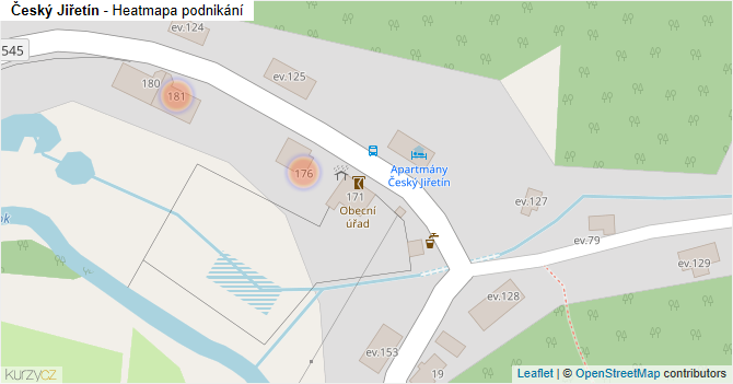Český Jiřetín - mapa podnikání