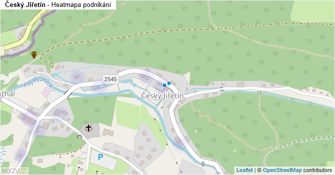 Český Jiřetín - mapa podnikání