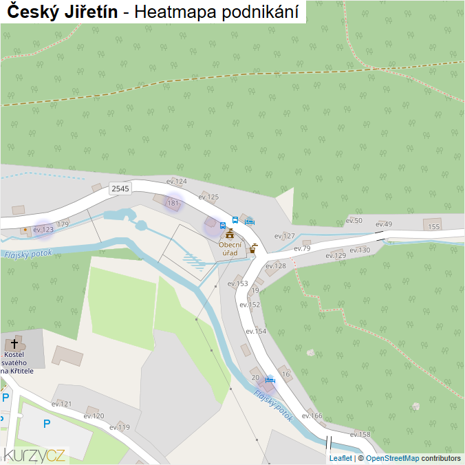 Mapa Český Jiřetín - Firmy v části obce.