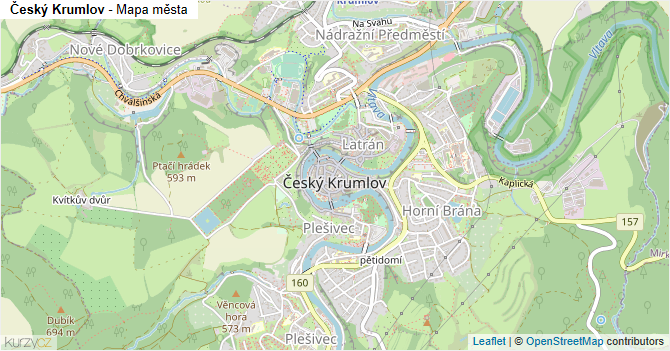 Český Krumlov - mapa města