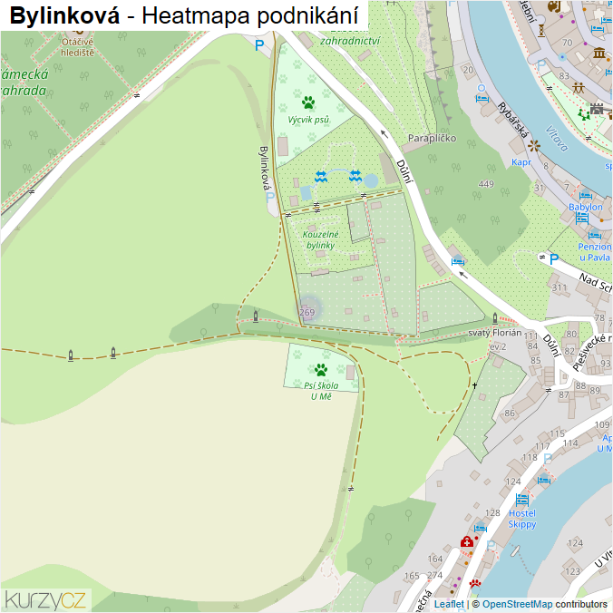 Mapa Bylinková - Firmy v ulici.