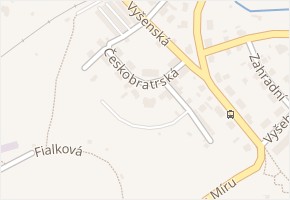 Českobratrská v obci Český Krumlov - mapa ulice