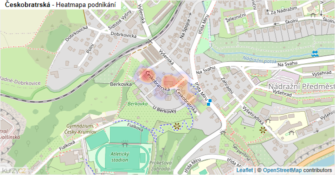 Českobratrská - mapa podnikání