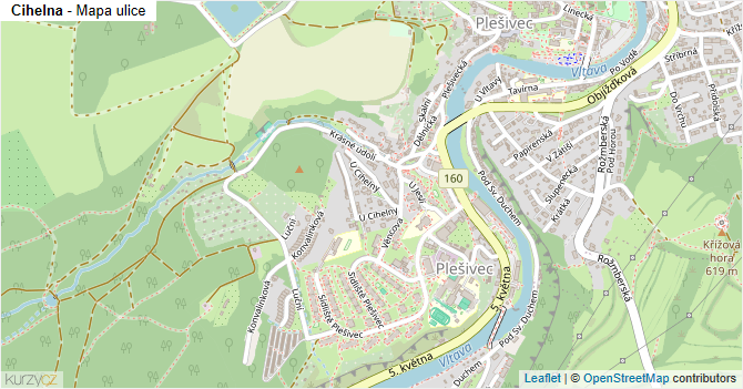 Cihelna - mapa ulice