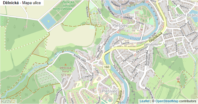 Dělnická - mapa ulice