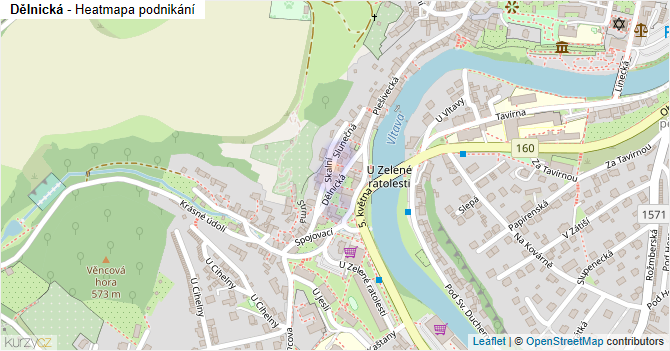Dělnická - mapa podnikání