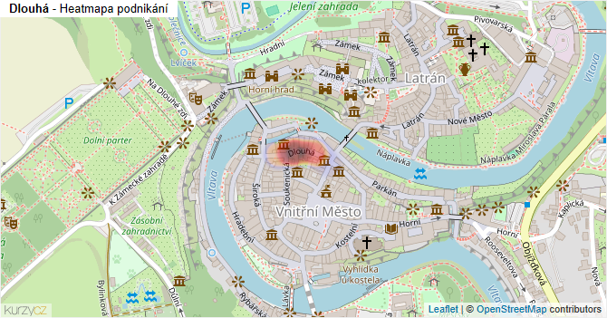 Dlouhá - mapa podnikání