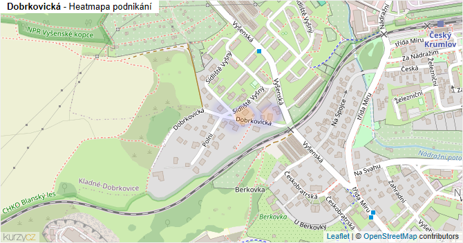 Dobrkovická - mapa podnikání