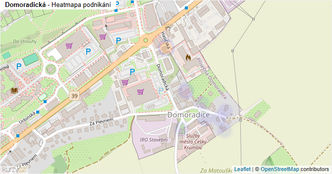 Domoradická - mapa podnikání