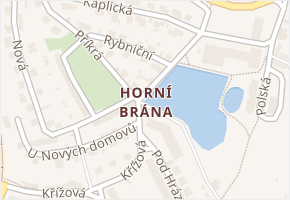 Horní Brána v obci Český Krumlov - mapa části obce