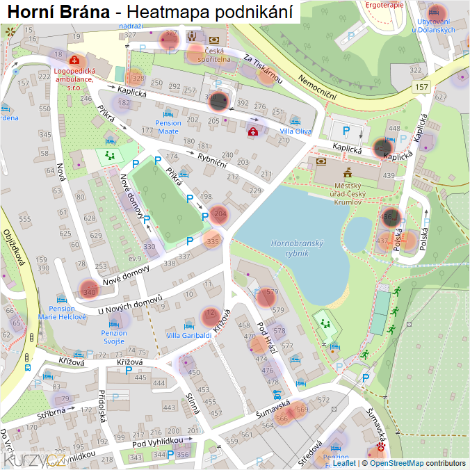 Mapa Horní Brána - Firmy v části obce.