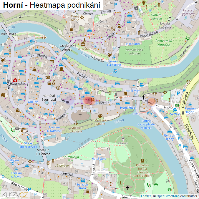 Mapa Horní - Firmy v ulici.