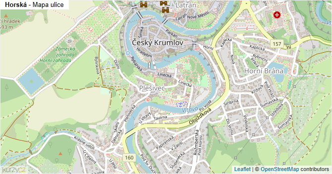Horská - mapa ulice