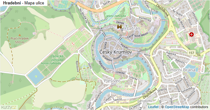Hradební - mapa ulice