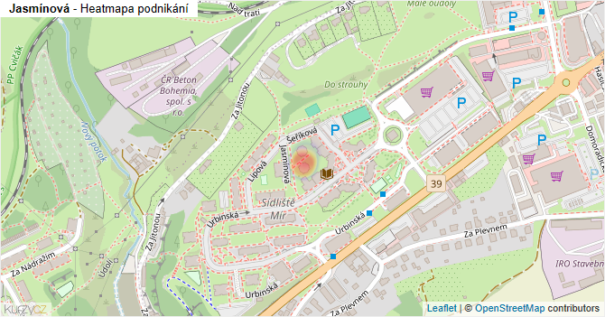 Jasmínová - mapa podnikání