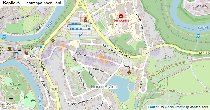 Kaplická - mapa podnikání