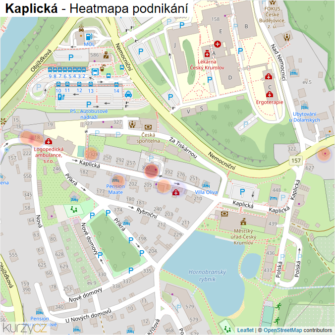 Mapa Kaplická - Firmy v ulici.