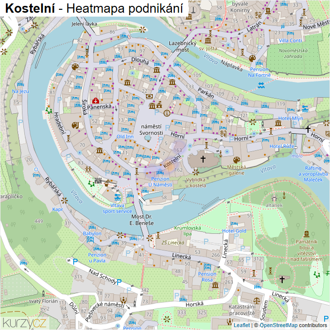 Mapa Kostelní - Firmy v ulici.