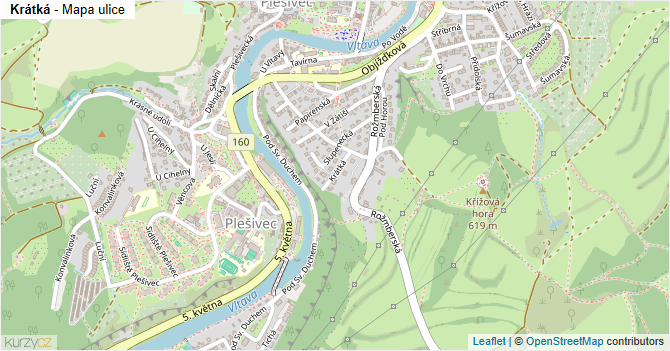 Krátká - mapa ulice