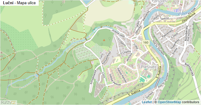 Luční - mapa ulice