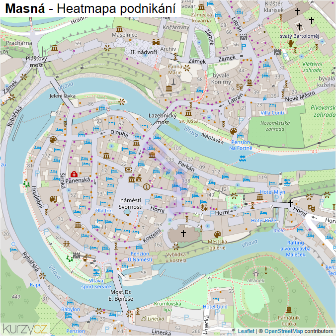 Mapa Masná - Firmy v ulici.