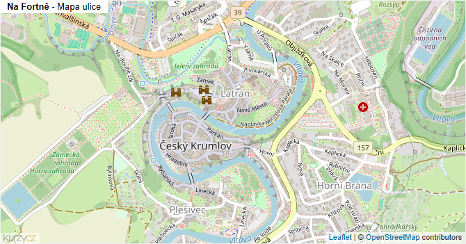 Na Fortně - mapa ulice