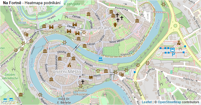 Na Fortně - mapa podnikání