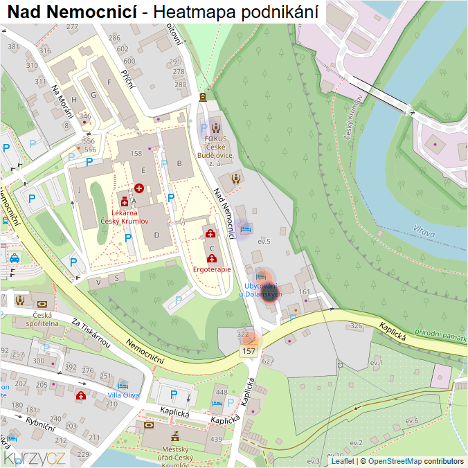 Mapa Nad Nemocnicí - Firmy v ulici.