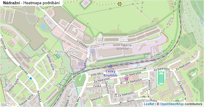 Nádražní - mapa podnikání