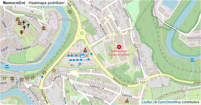 Nemocniční - mapa podnikání