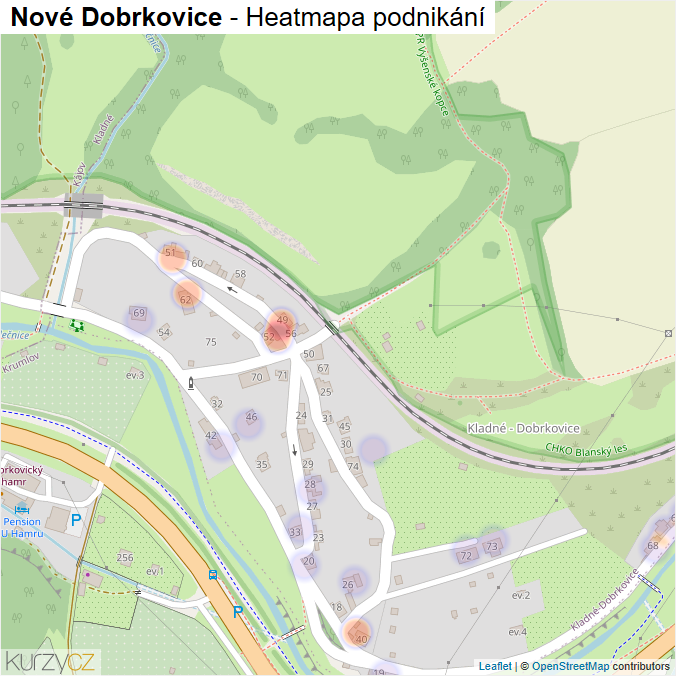 Mapa Nové Dobrkovice - Firmy v části obce.