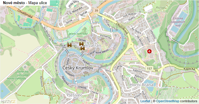 Nové město - mapa ulice