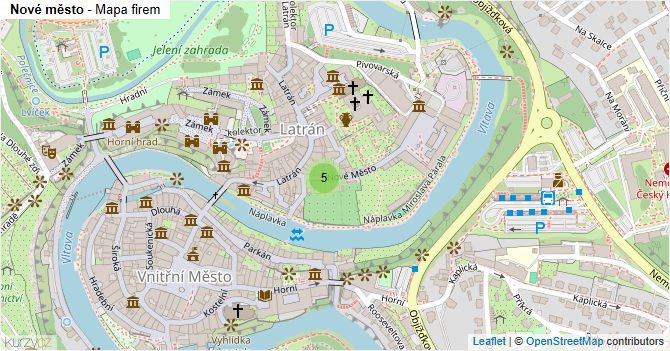 Nové město - mapa firem