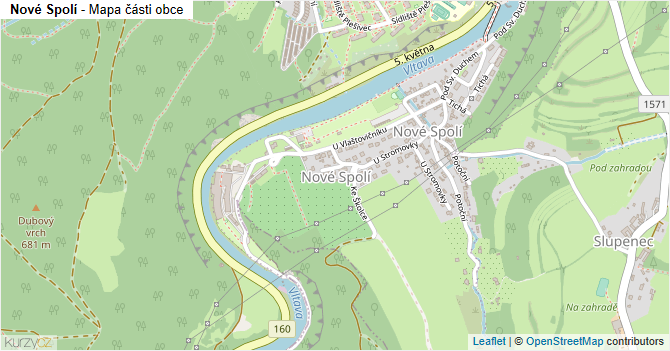 Nové Spolí - mapa části obce