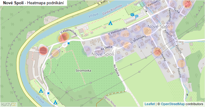 Nové Spolí - mapa podnikání