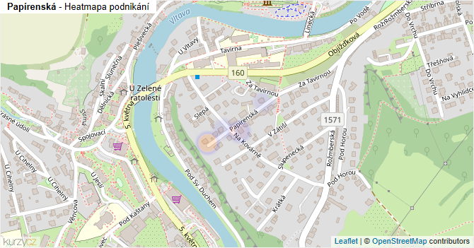 Papírenská - mapa podnikání